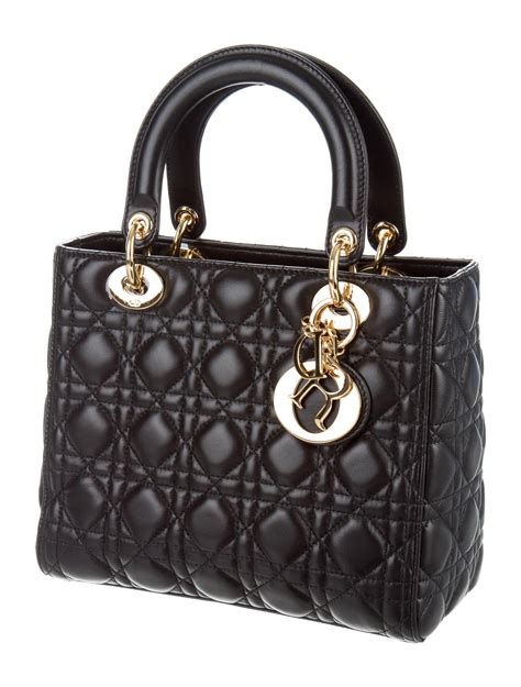 medium lady dior bag black